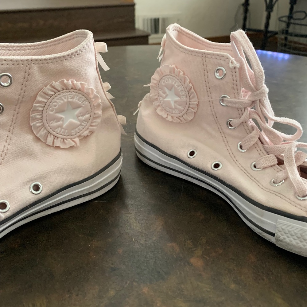 Pink High Top Converse Big Kid size 5